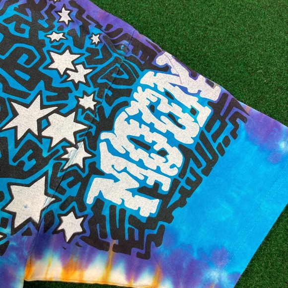 Vintage Liquid Blue Shirt Mens XXXXL 1992 Pinkerton Sun Moon All Over Print 90s - Picture 8 of 14